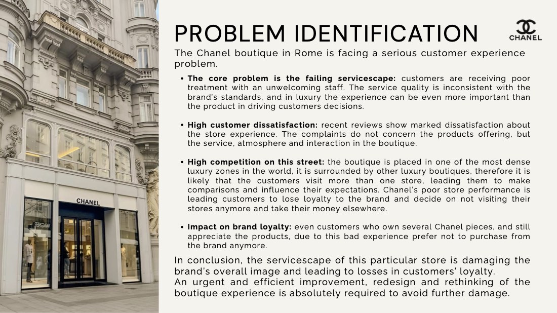 Chanel at the Piazza di Spagna, a servicescape problem, page 4