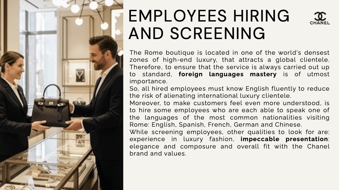 Chanel at the Piazza di Spagna, a servicescape problem, page 19